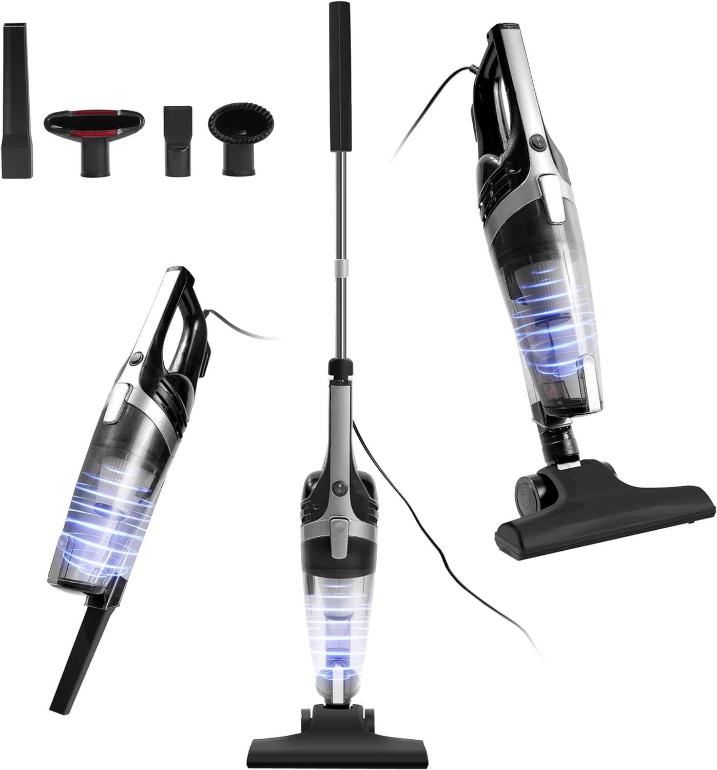 Skiennix Corded Stick Vacuum - 20Kpa Powerful Suction, 16Ft Cord, 2-in-1 Lightweight Handheld for Pet Hair & Hardwood Floors