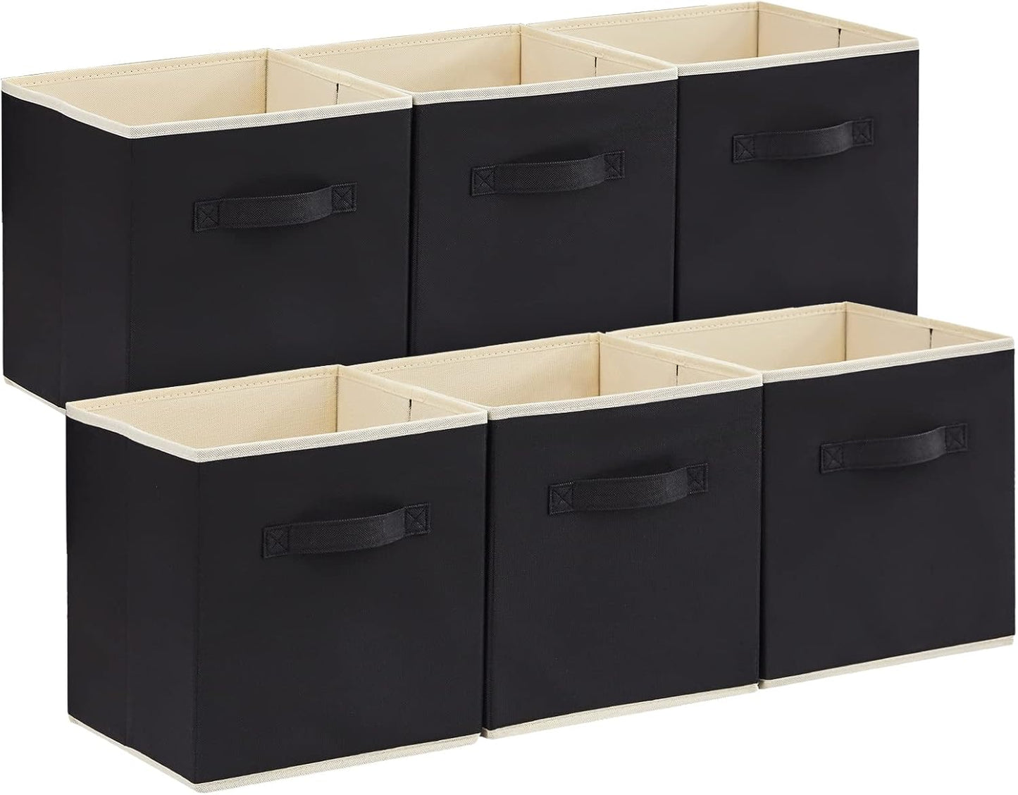 Lifewit Storage Cubes - Foldable Decorative Fabric Baskets for Home Organization | 11-Inch, 6-Pack, Black