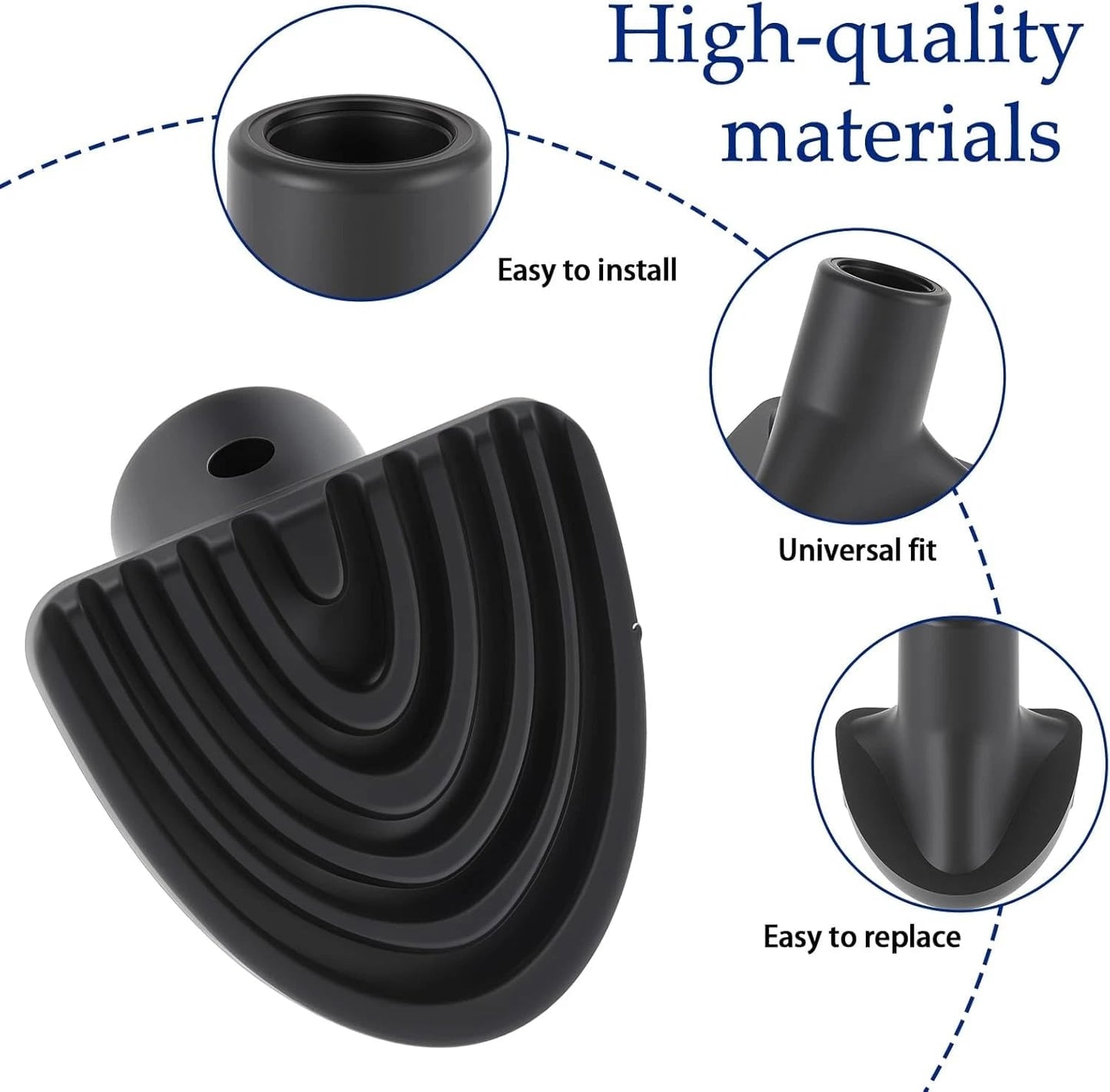 2pk Black Universal Golf Bag Stand Feet – Durable Rubber, Anti-Slip for Turf/Rain, Tool-Free Install (Fits Most Brands)