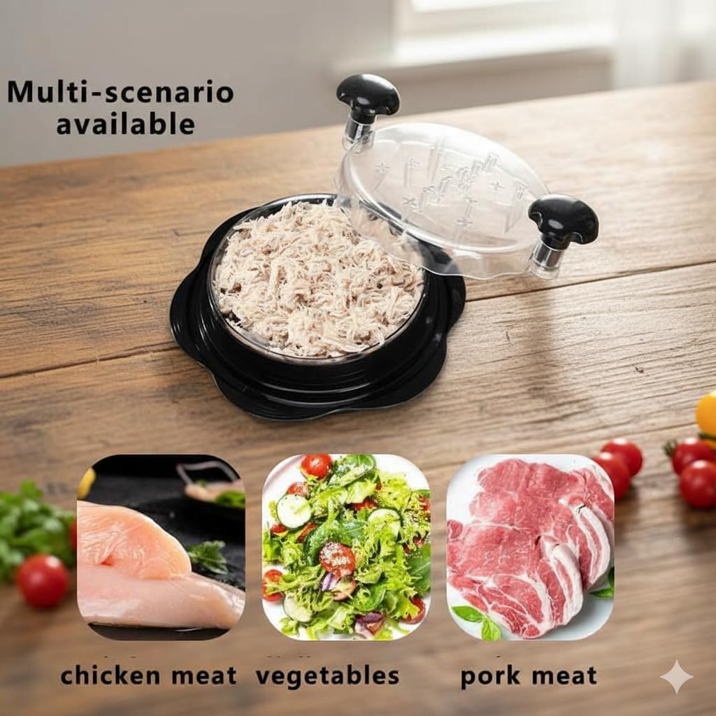 Skiennix 5-in-1 Chicken Shredder Tool - Ergonomic Anti-Slip Handle, Dishwasher Safe, 10'' Size