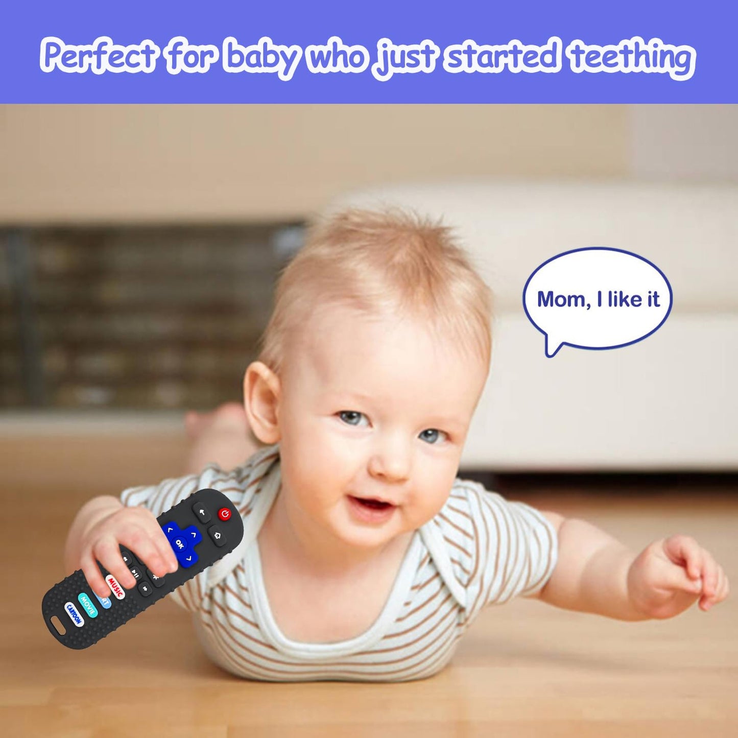 ROBBEAR Baby Teething Toys - Soft Silicone Remote Control Teether for Infants 3-18 Months | BPA-Free Chew Sensory Toy
