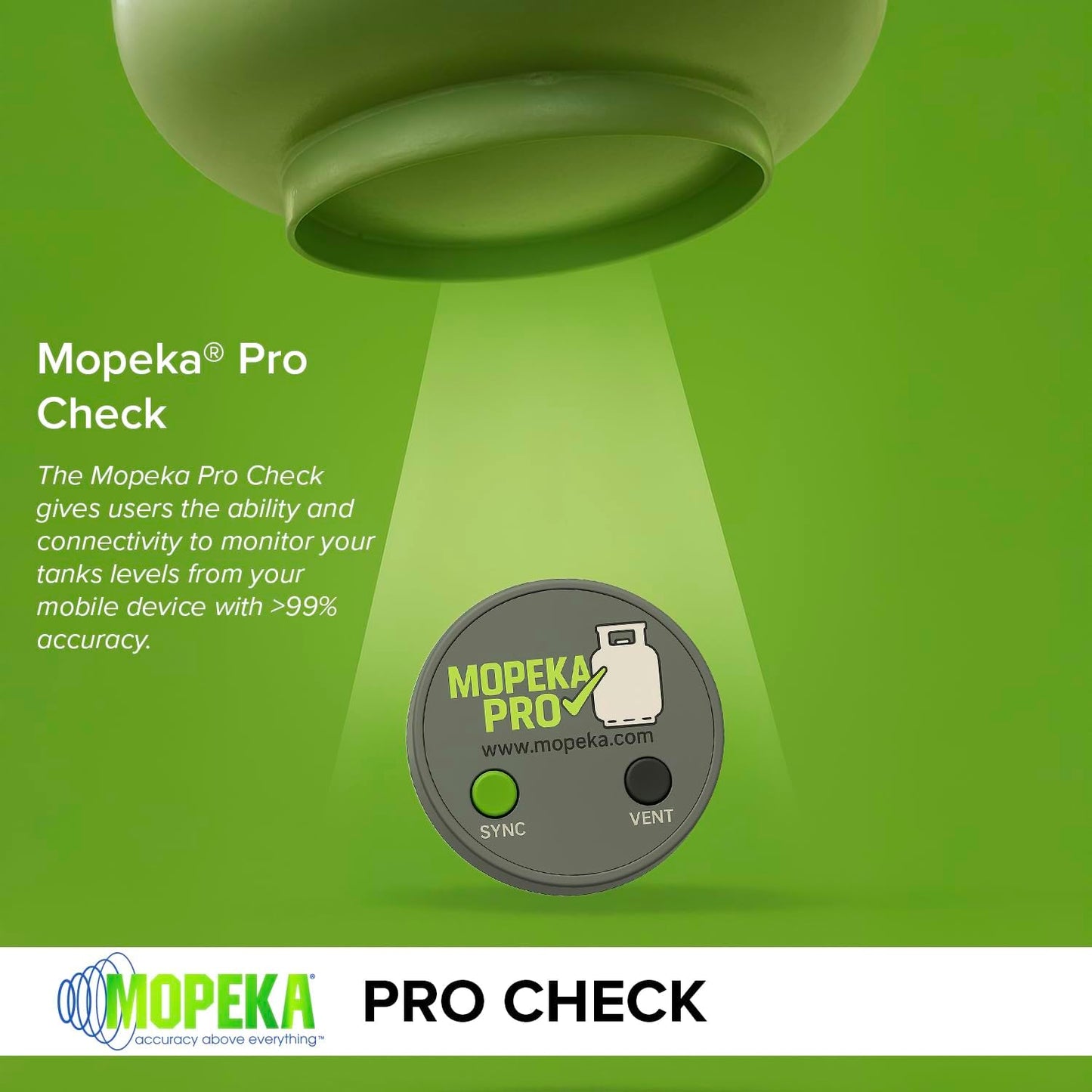 Mopeka Pro Check Sensor - Wireless Propane Tank Level Indicator - Magnetic Pressure Gauge for BBQ Grill