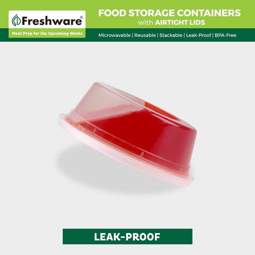 Freshware Food Storage Containers - 50 Set 8 oz Plastic Deli Containers | BPA-Free, Leakproof, Stackable, Safe for Microwave & Dishwasher
