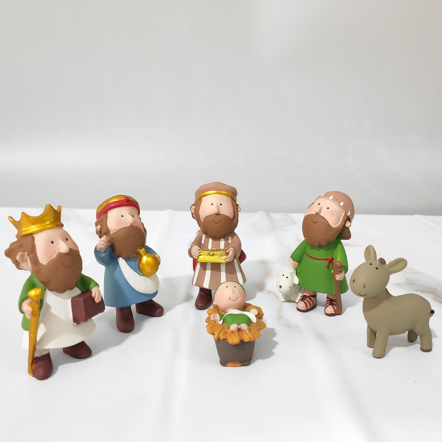 Miniature Holy Family Nativity Figurine - 2.56 Inch Tabletop Christmas Decoration