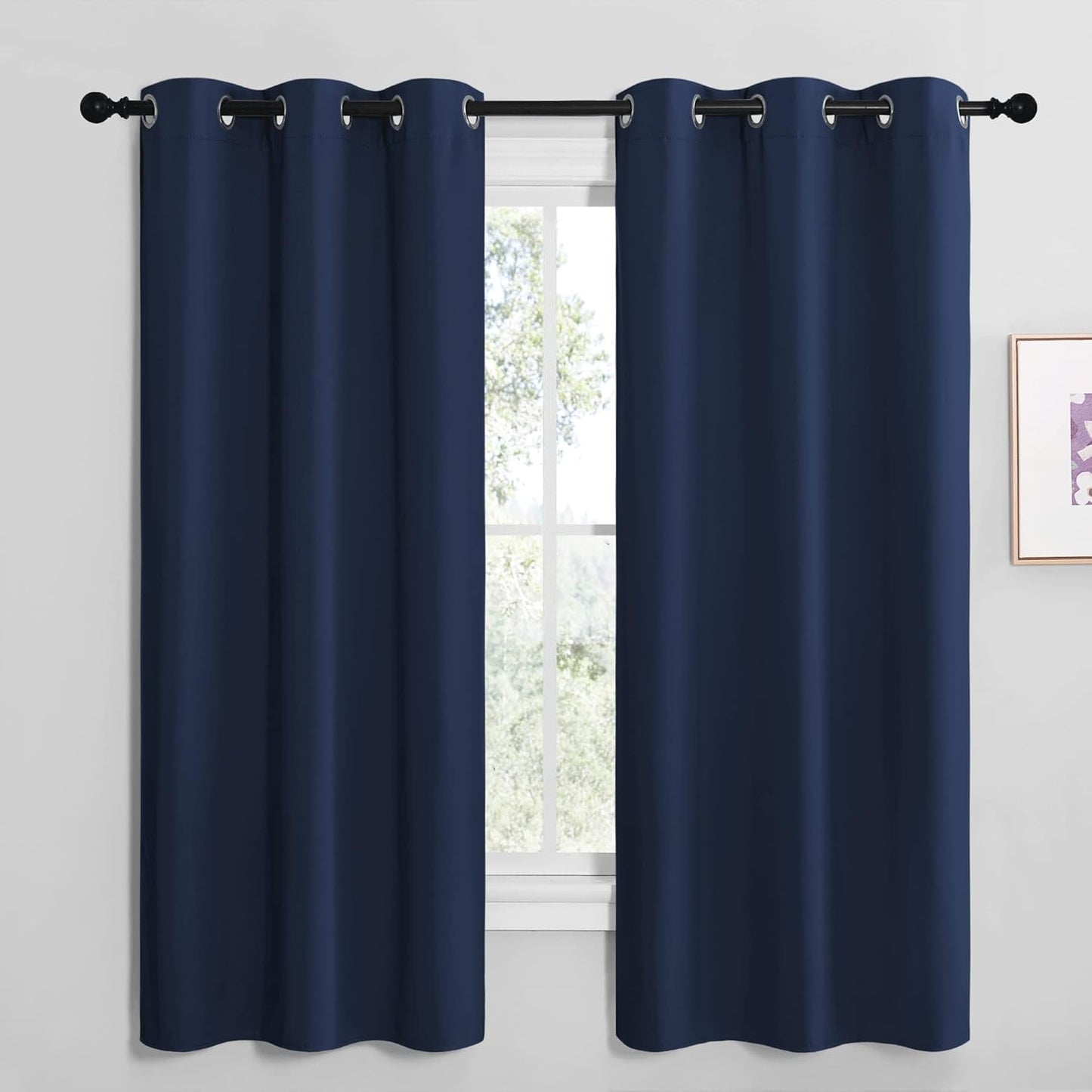 NICETOWN Blackout Curtains - Thermal Insulated Grommet Drapes for Kids' Room | Navy, 42 x 68 Inches
