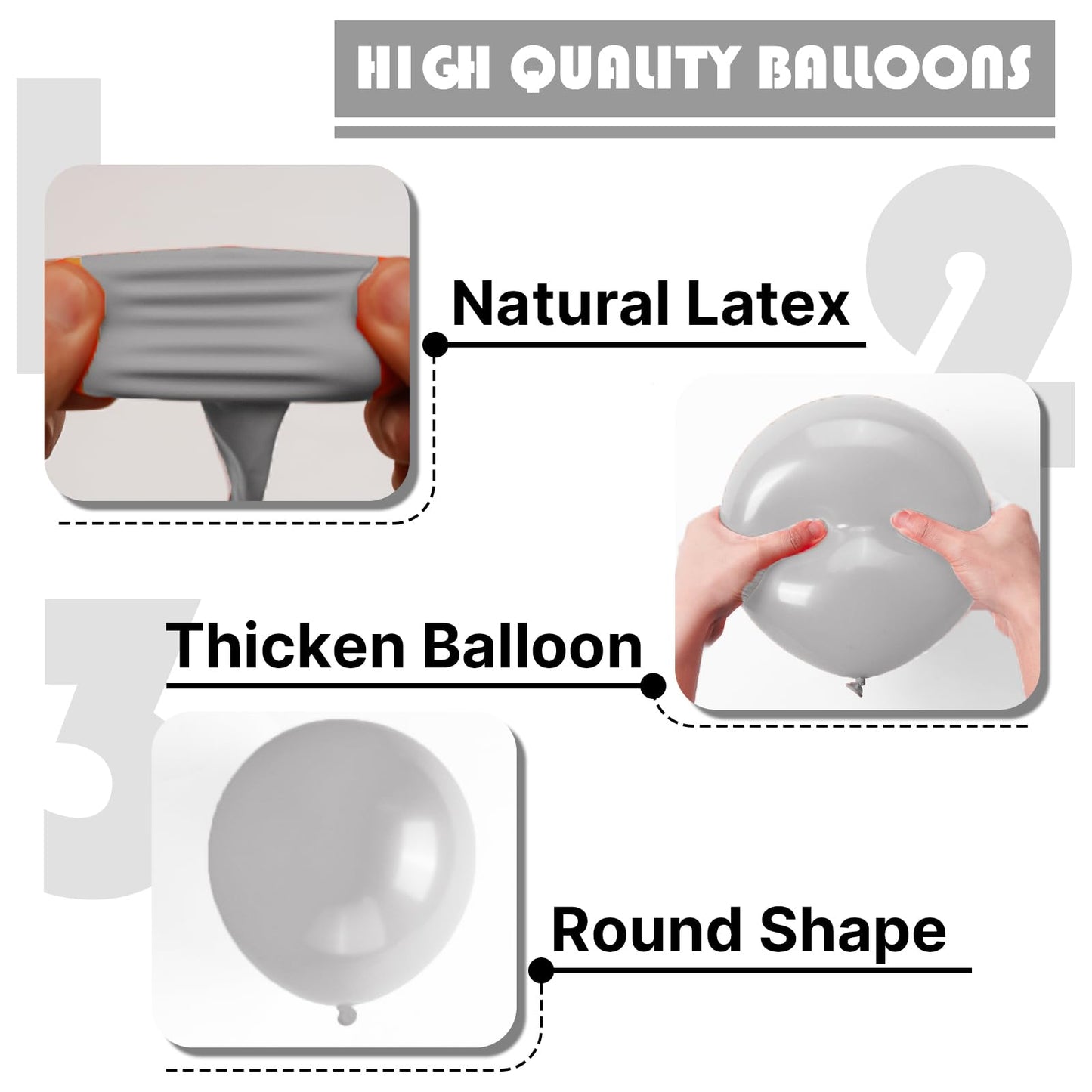 PartyWoo Gray Balloons 50pcs of 12 Inch Matte Gray Latex Helium Balloon for Baby Shower Graduation Wedding Anniversary Bachelorette Retirement Birthday Gender Reveal Party Decorations Gray-Y71