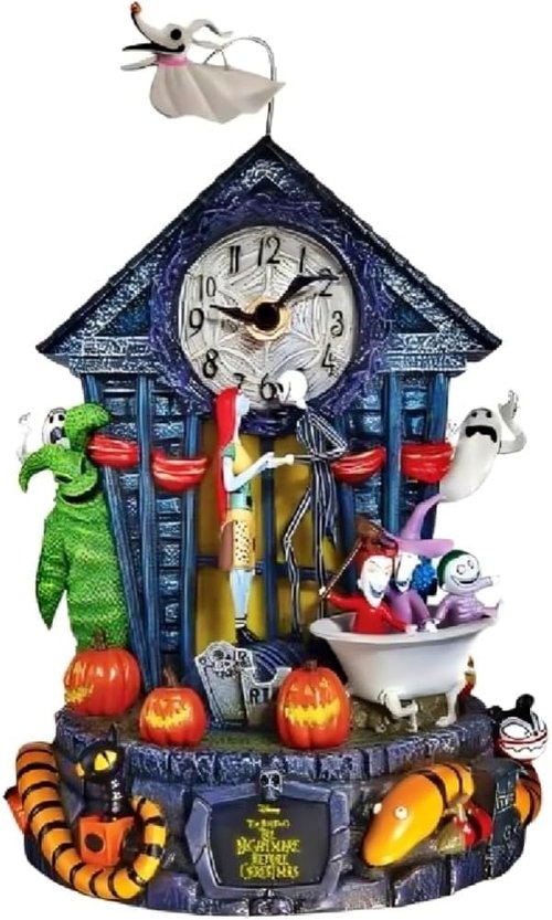 Bradford Exchange | Tim Burton's Nightmare Before Christmas Wall Clock - 30th Anniversary, LED Lights, 11-Inch