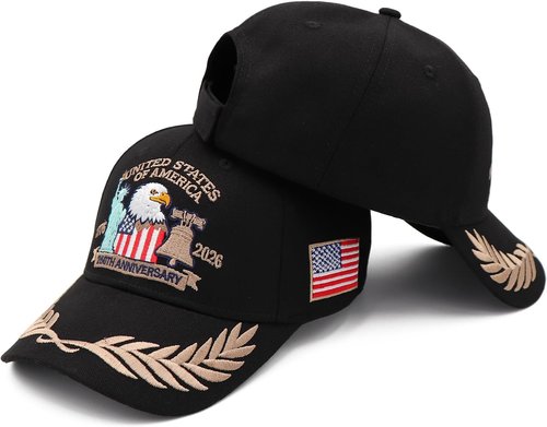 250 Anniversary USA Hat - Adjustable Embroidered Patriotic Baseball Cap | Celebrate in Style