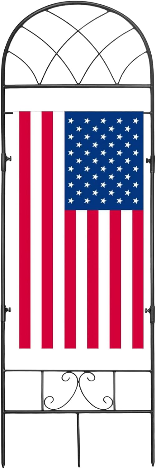 Metal Garden Flag Stand by [Brand Name] - Lattice Style Decorative Flag Pole Holder for 12x24 Inch Flags