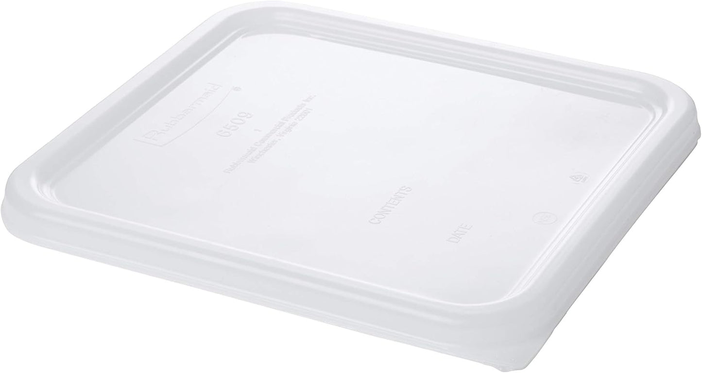 Rubbermaid Commercial Products Large Square Food Storage Container Lid - Fits 2/4/6/8 Qt, White