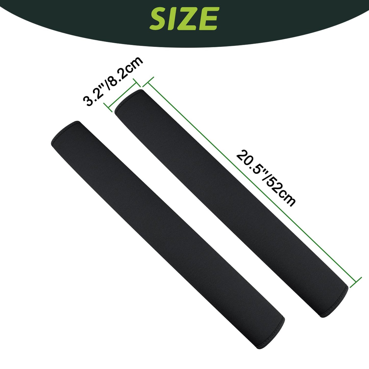 Urgown Golf Cart Strap Sleeve, Protect Your Golf Bag from Wear and Dirt - Premium Material, Simple Design, Easy to Install, Universal Fit, Black, 2pcs