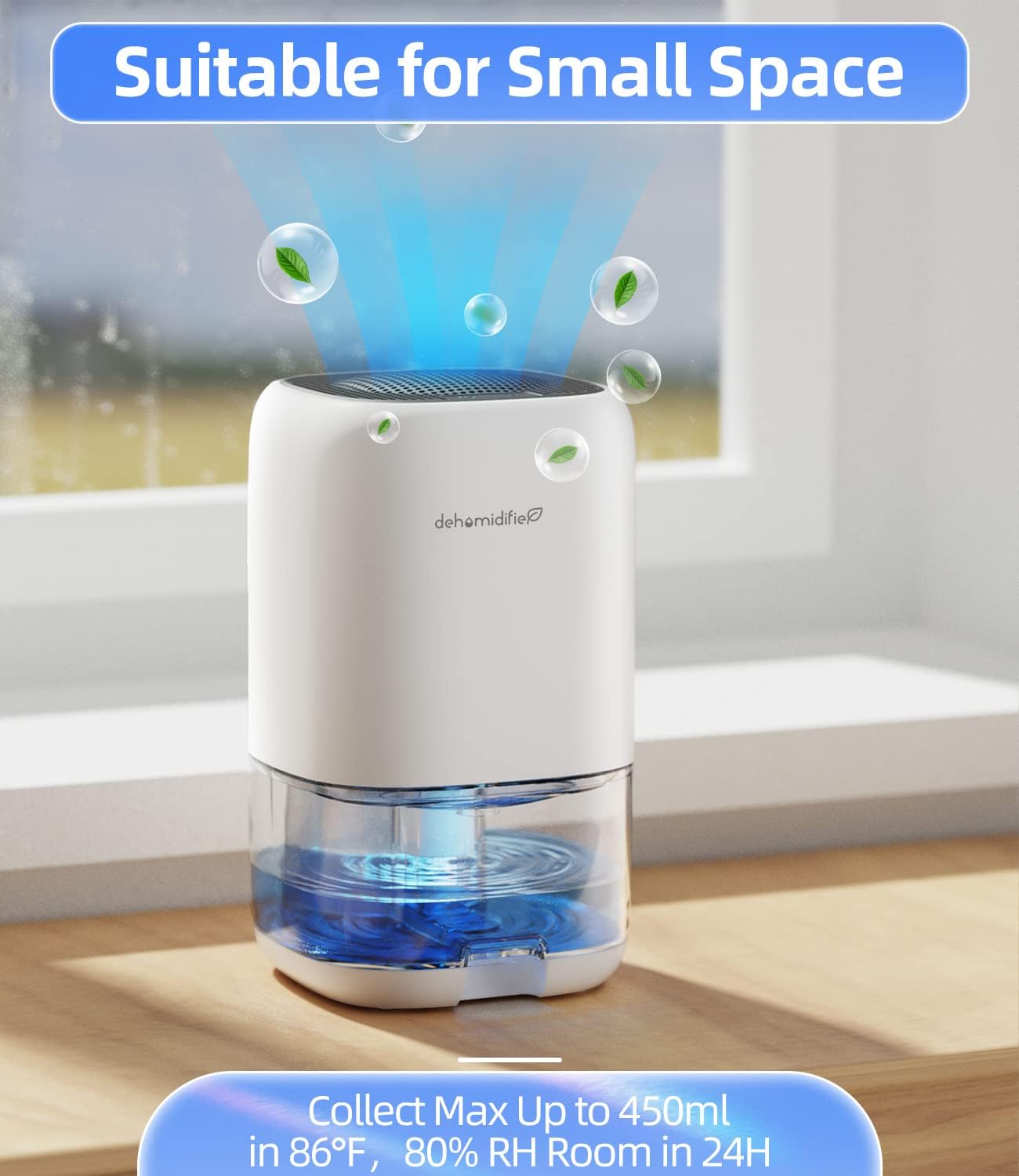 Skiennix Dehumidifier - 35 OZ Compact Design for Quiet Operation | Ideal for Bedroom, Bathroom, RV, and Closet