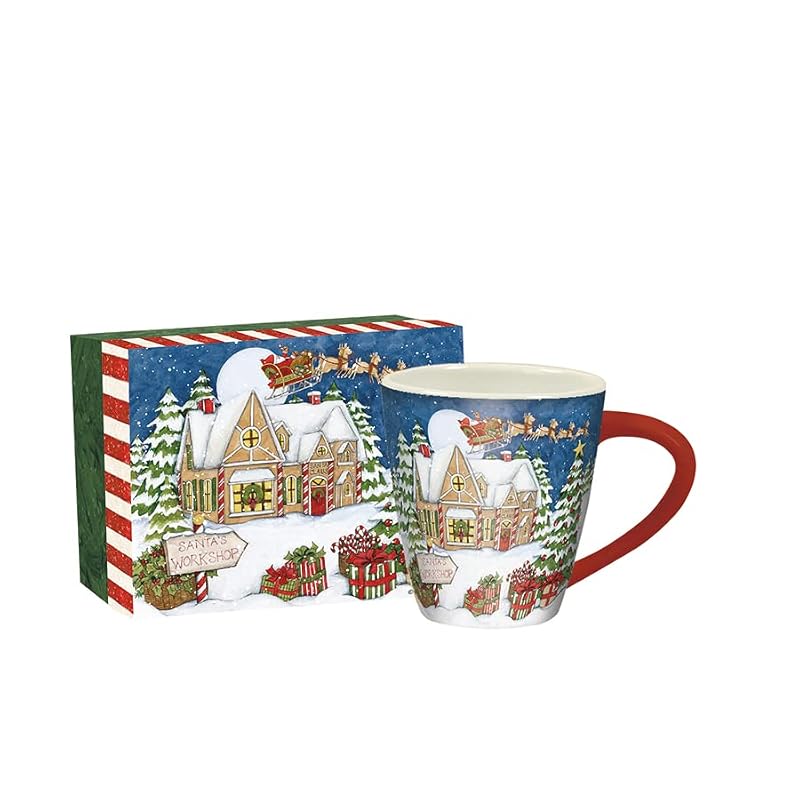 Lang Santa's Workshop Café Mug 17 oz – Ceramic Gift Box Included