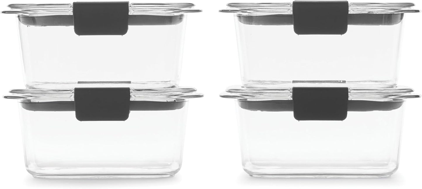 Rubbermaid Brilliance Airtight Food Storage Containers - BPA Free, Set of 4 (4.7 Cup) for Meal Prep & Leftovers