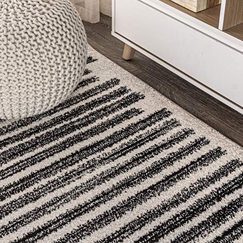 JONATHAN Y Khalil Cream/Black 7' Round Indoor Area Rug - Modern Bohemian Design