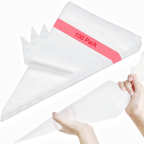 23 Inch Extra Large Piping Bags - 100 Pack Disposable Pastry Bags - Thick Anti-Burst Icing Piping Pastry Bags For Frosting Decorating Cake Cupcake Cookie (23 Inch-100 Pack)