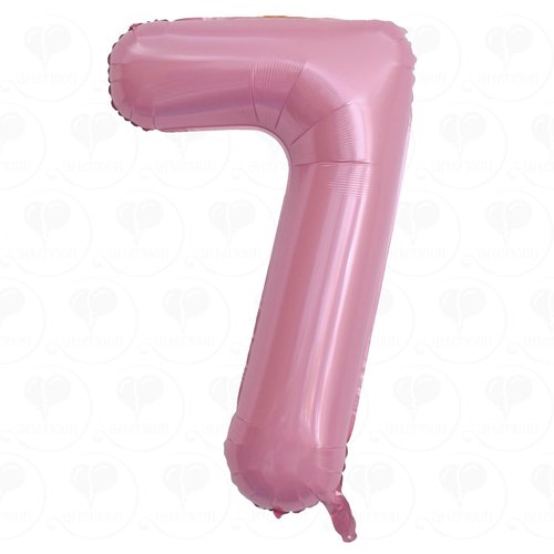 AFTERLOON® 40 Inch Glossy Solid Pink Foil "7" Helium Jumbo Digital Number Balloons, 7th Birthday Decorations for Girls or Boys, 7 Seven Year Old Anniversary Party Supplies (Number"7")