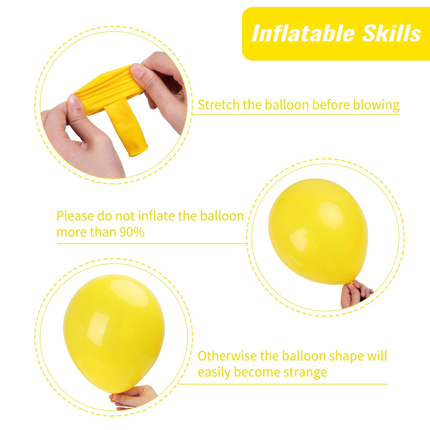 RUBFAC 129pcs Yellow Balloons Different Sizes 18 12 10 5 Inch Latex Balloon Garland Arch Kit for Masquerade Party Decoration Gender Reveal Graduation Anniversary Baby Shower Party Supplies