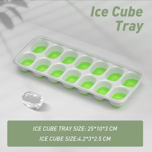 ChefAide Ice Cube Tray - Durable Stackable 28-Cube Trays with Removable Lids | Easy-Release Design for Cocktails & Coffee