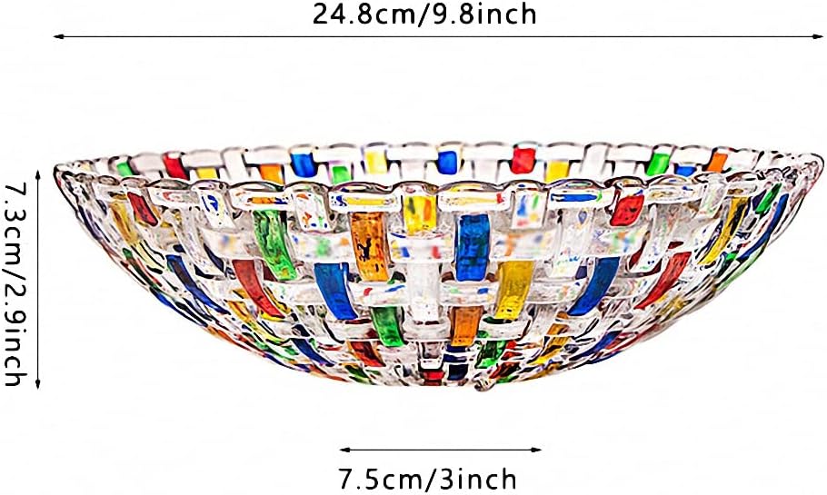 MAGCOLOR Hand-Painted Colorful Woven Glass Crystal Salad & Fruit Bowl - Elegant Centerpiece for Home & Events