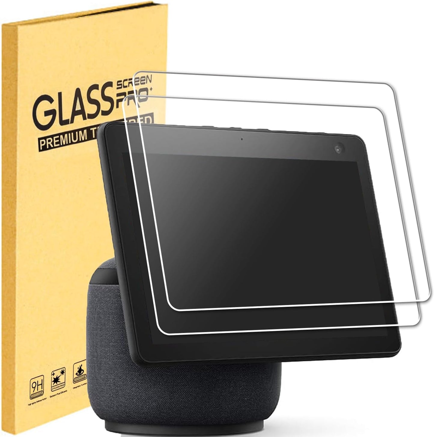 MUBUY-GOL Glass Screen Protector for Echo Show 10.1 (3rd Gen) - 9H Hardness, Ultra HD Clear, Scratch Resistant