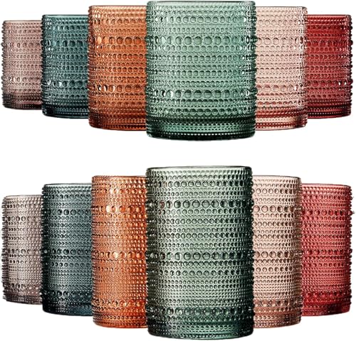 Vintage Hobnail Beaded Highball Glasses Set of 12 - Tonal Drinkware