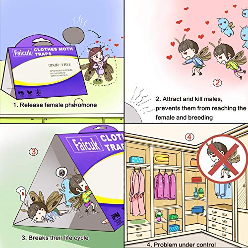 12-Pack Clothes Moth Traps with Pheromone Attractant for Closet & Carpet Control