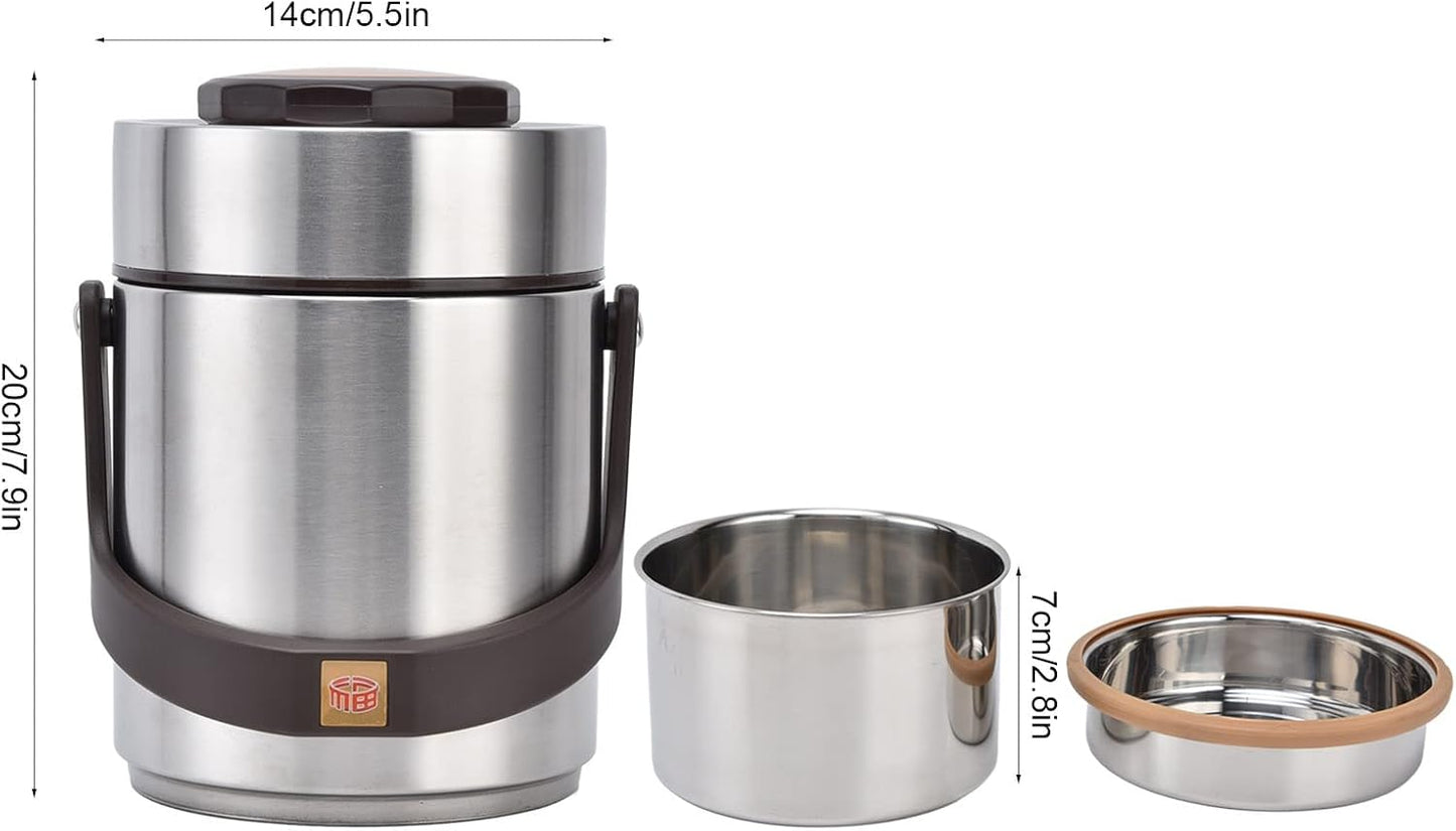Mumusuki Insulated Lunch Box for Adults, Stainless Steel Food Jar with Leakproof Lid, Hot Cold Food Container, Vacuum Insulated for Work, Office and Outdoor (1500ml)