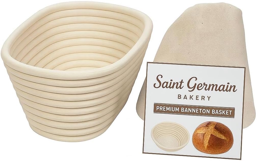 Saint Germain Bakery Premium Round Bread Banneton Basket - Ideal Proofing Basket for Beautiful Bread (10 Inch)