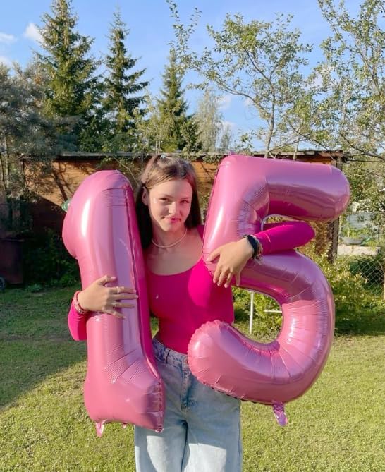 Pink Number 1 Balloon - 40 Inch Foil Birthday Decoration for Boys & Girls | Perfect for 1st, 10th, 11th, 12th, 16th, 18th Celebrations