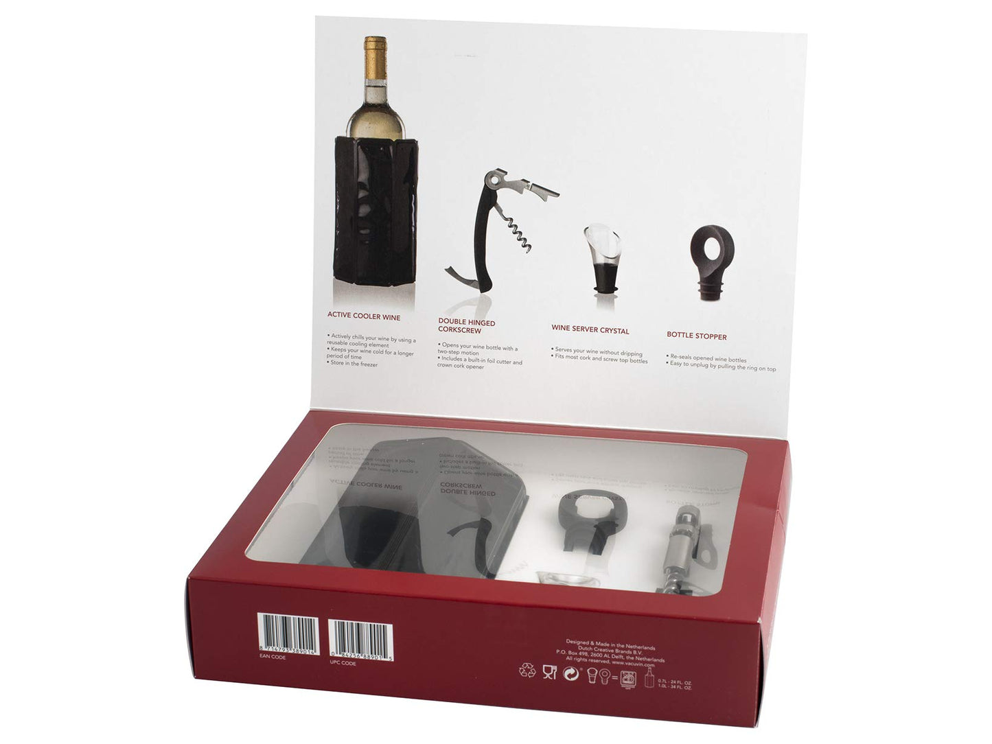 Vacu Vin Wine Set Classic – 4-Piece Wine Saver & Pourer Gift Set | Includes Wine Pump, 2 Stoppers & Wine Server | Preserve Wine Freshness & Enjoy Drip-Free Pouring