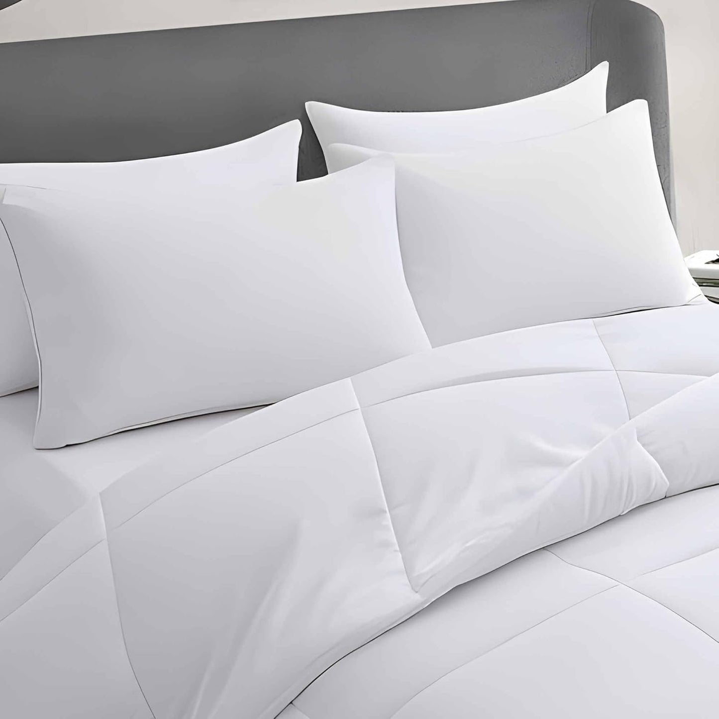 Acteb King Size Ultra Thin Bed Pillows - Soft, Hypoallergenic & Machine Washable | Set of 2 (20"x36")