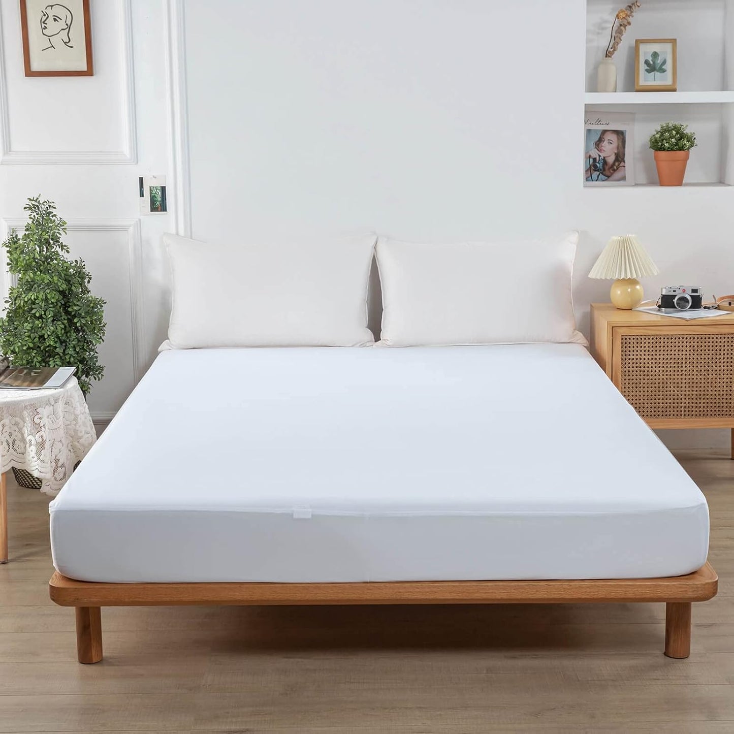 Kingnex Twin Mattress Protector - Waterproof Fitted Sheet with Smooth Surface & Elastic Skirt