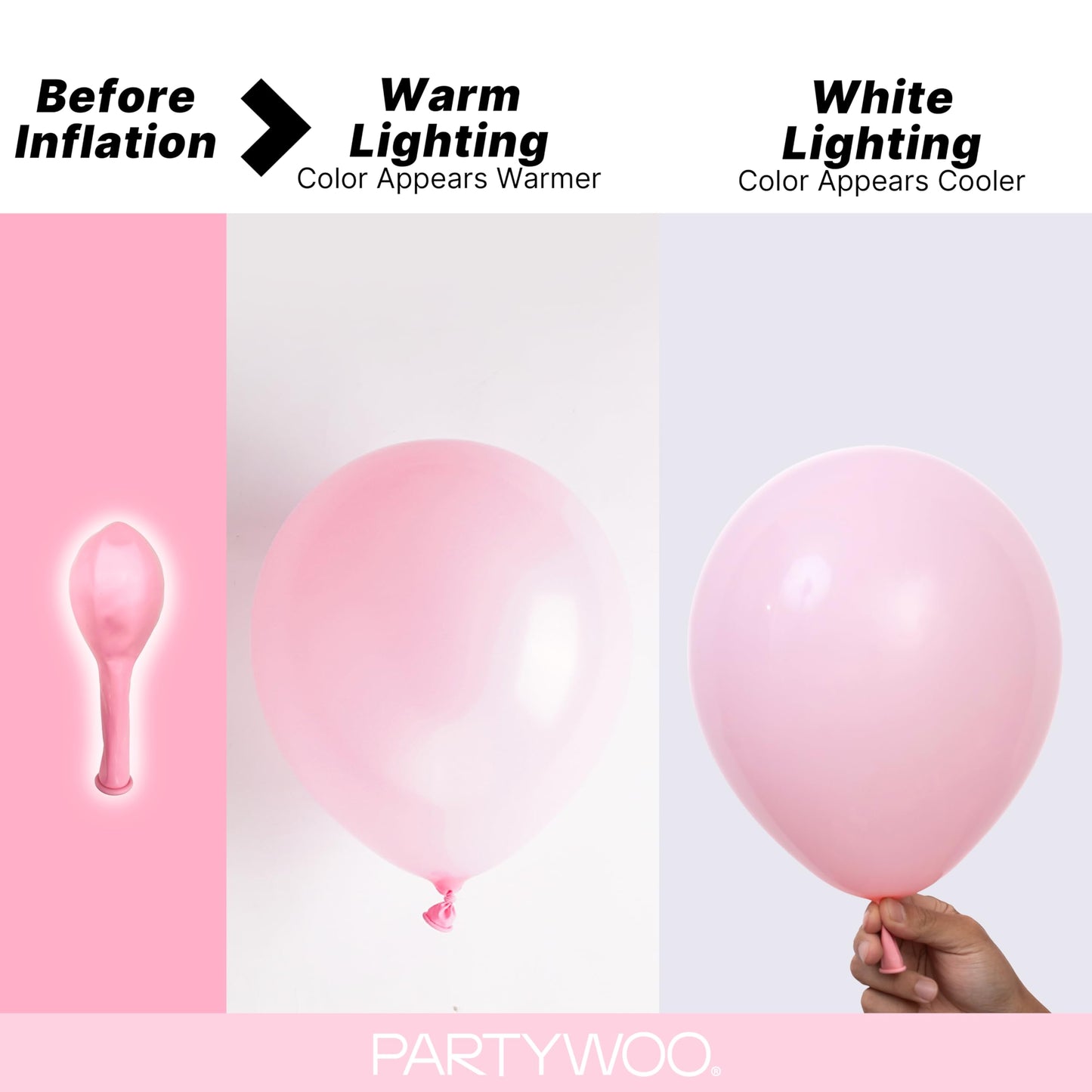 PartyWoo Light Pink Balloons 155pcs Different Sizes of 18 12 10 5 Inch Pastel Pale Baby Pink Balloon Arch Kit Garland for Baby Shower Bachelorette Bridal Shower Birthday Party Decorations Pink-Y48