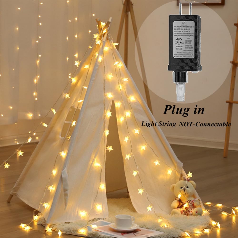 Elavika 100ft Star String Lights Bedroom, 240 LED Fairy Lights Indoor with Remote, Waterproof Hanging Twinkle Classroom Lights Plug in Bunk Bed Lights for Kids Room Canopy Outdoor, Warm White