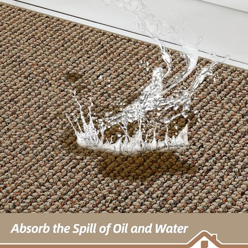 Kitchen Runner Rugs 24x60 Taupe Non-Slip Floor Mat for Kitchen Protection