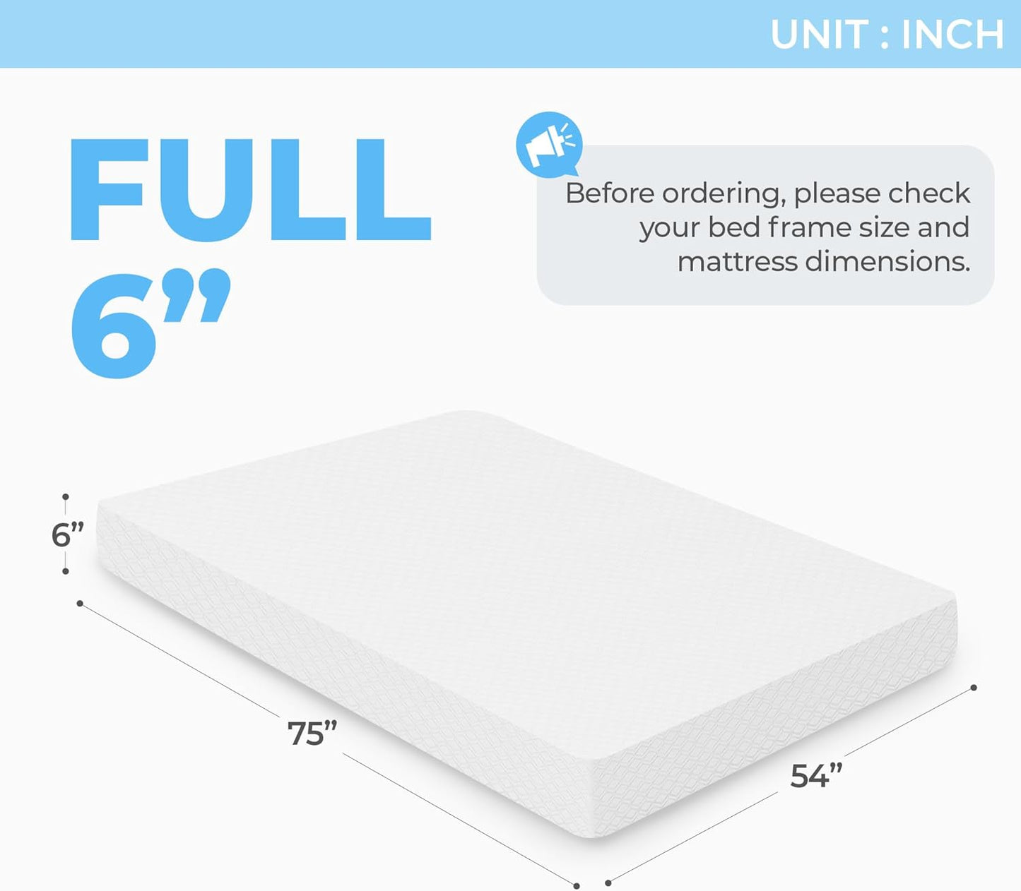 Neo Sleep 6-Inch Full Cooling Memory Mattress - Pressure Relief & Supportive Comfort | CertiPUR-US Certified