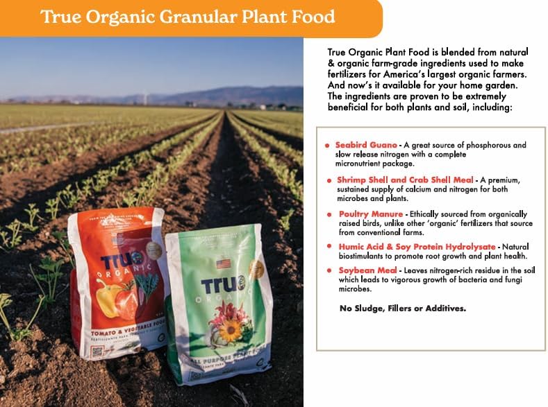 True Organic Blood Meal - High-Nitrogen Fertilizer for Rapid Growth - 3lb Bag Covers 104 Sq. Ft.