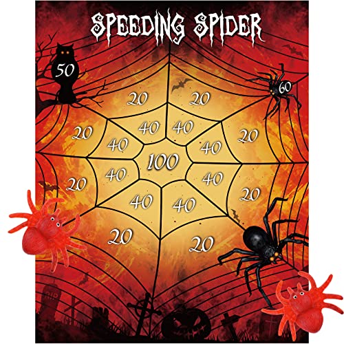 Halloween Dart Board Game for Kids Family, Throw Spider on the Web,