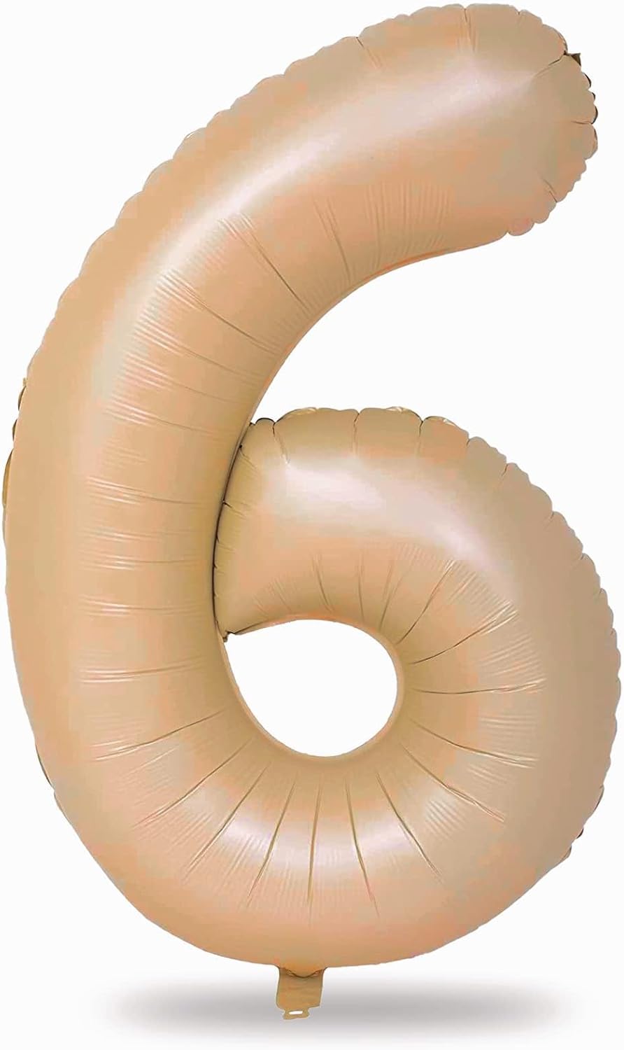 Skiennix Large 40-Inch Tan Number 6 Foil Balloon - Self-Inflating Mylar for Birthday Parties