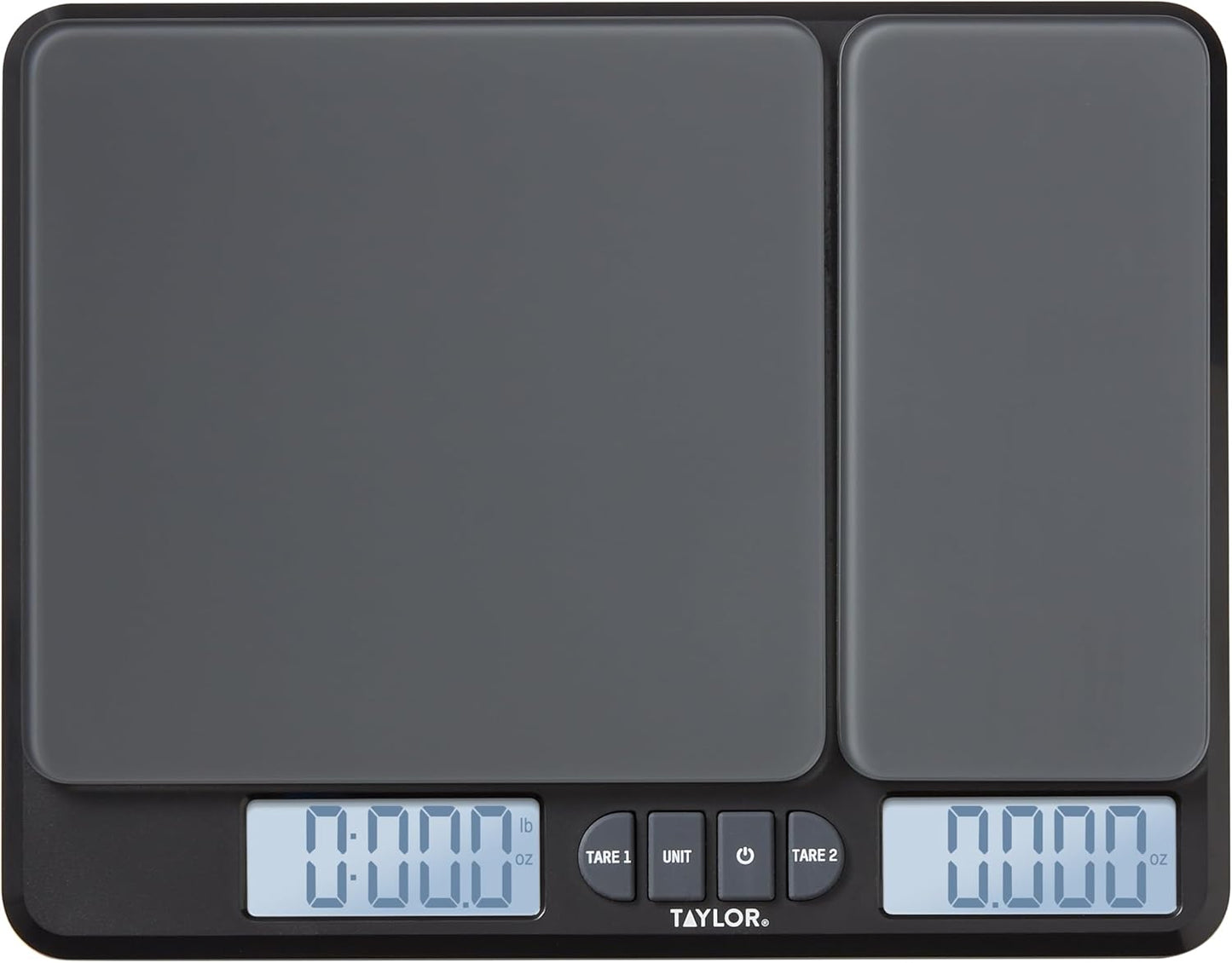 Taylor Kitchen Scale - Dual Platform Digital Grams & Ounces for Weight Loss & Cooking | 15lb Capacity, Black