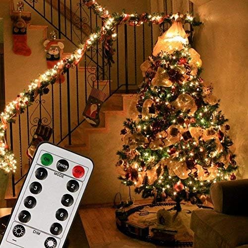 Koopower 200 LED Indoor String Lights - 65ft Remote & Timer, 8 Dimmable Modes for Warm White Ambiance