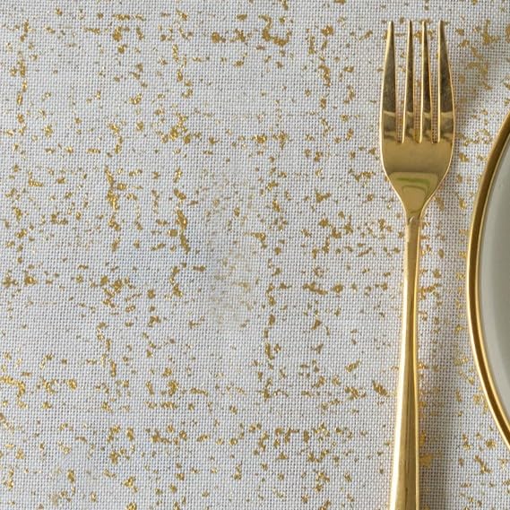 Benson Mills Gold Mine Tablecloth Ivory/Gold 60x120 Rectangular