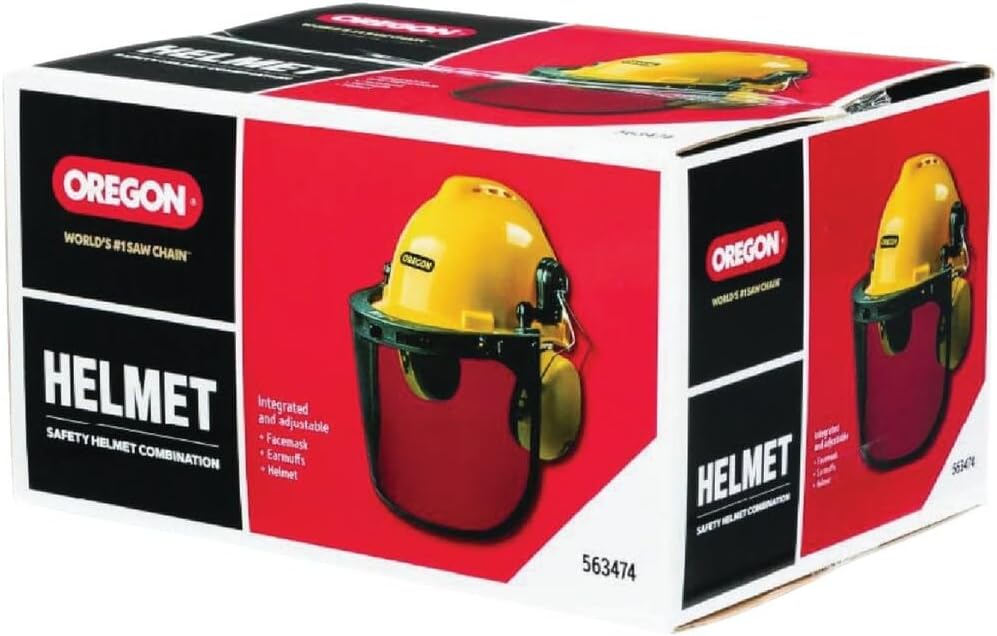 Oregon Chainsaw Safety Helmet with Visor - Protective Combo Set in Yellow