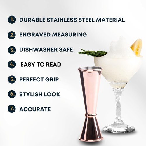 BARIANTTE Cocktail Jigger for Bartending, 2 oz 1 oz Japanese Measuring Shot Glass - Silver