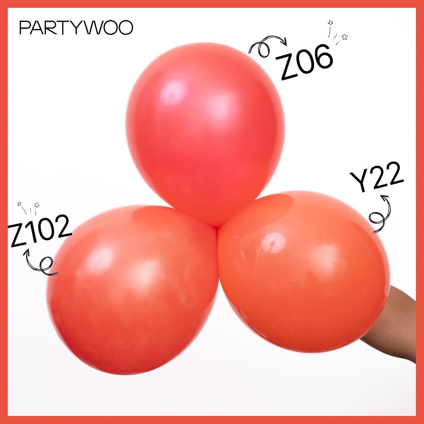 PartyWoo Coral Balloons - 140-Piece Latex Balloon Arch Kit for Weddings & Baby Showers | Various Sizes