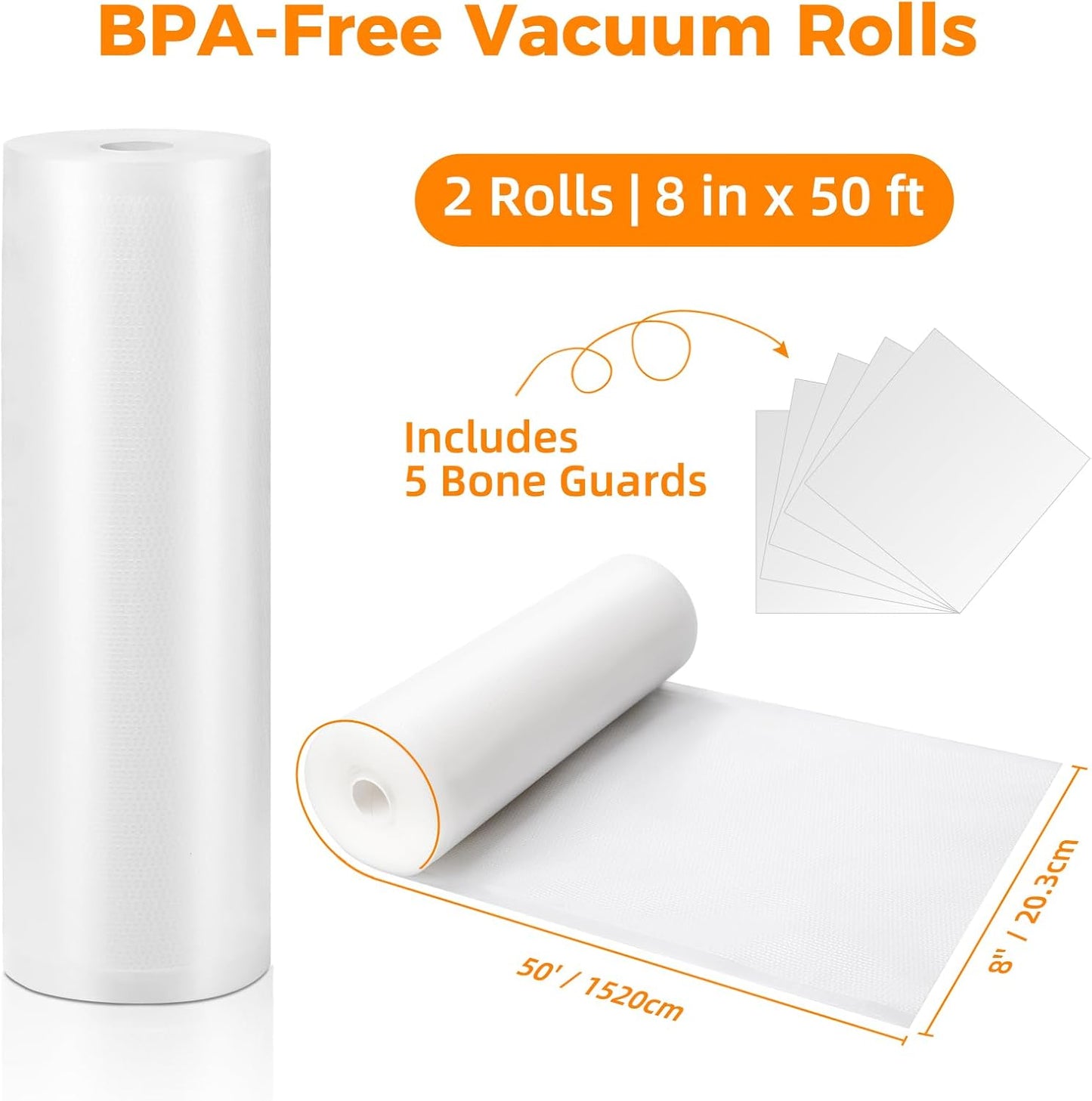 Wevac Vacuum Sealer Bags - Heavy Duty, BPA Free, 11x50 Rolls | 2 Pack for Food Storage & Meal Prep