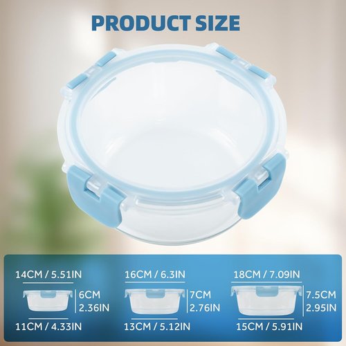 BYLWORKOUT Glass Storage Containers - 24 Piece Leak Proof Set for Meal Prep | Dishwasher Safe (Blue)