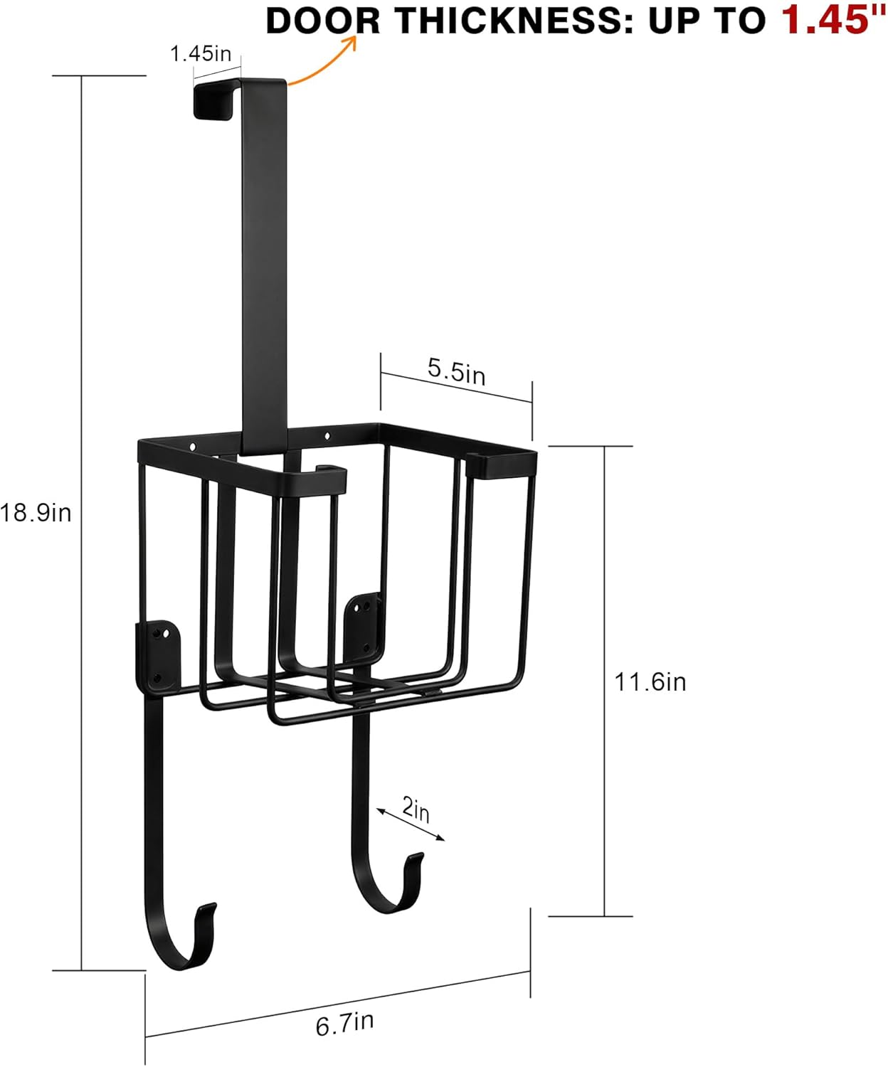 ORLESS Ironing Board Hanger - Over The Door/Walls Storage Solution for Laundry Room - Black