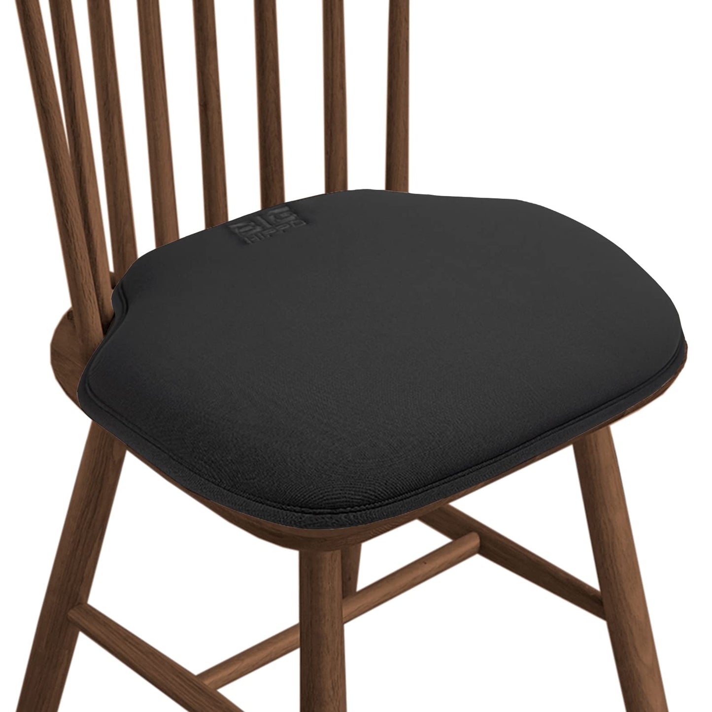 Big Hippo Thicken Memory Foam Chair Pad and Seat Cushions - Non Slip Cushion for Kitchen Chairs, 16"x15" (1 Pack, Black)